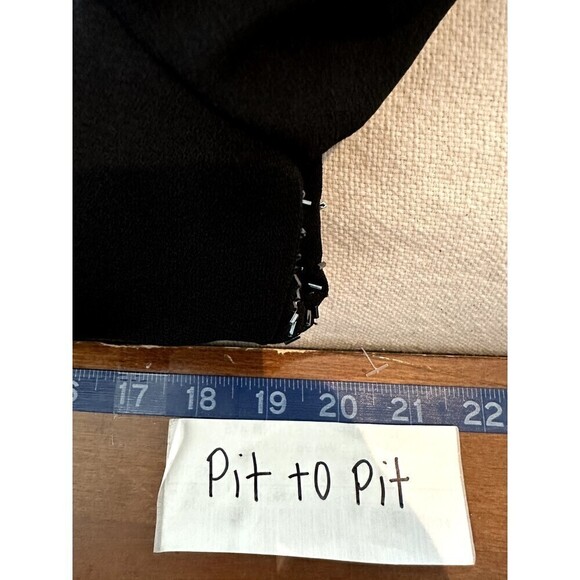 Talbots Petites Woman's Black Rhinestone Cropped Blazer Size 8 Event Holiday - Picture 10 of 16